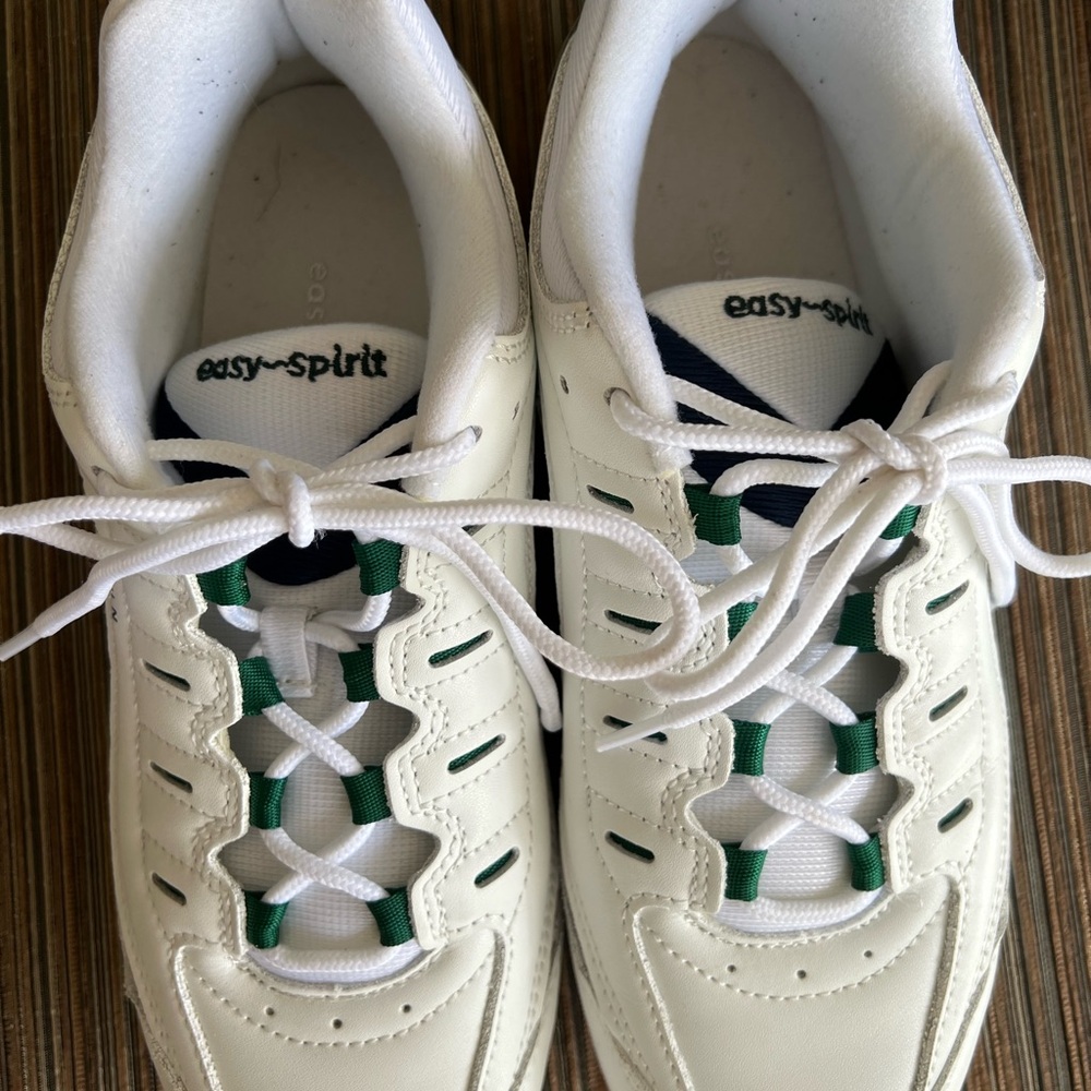 Easy Spirit White and Green Athletic Shoes